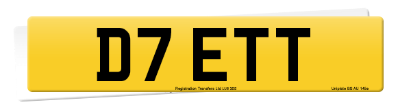 Registration number D7 ETT